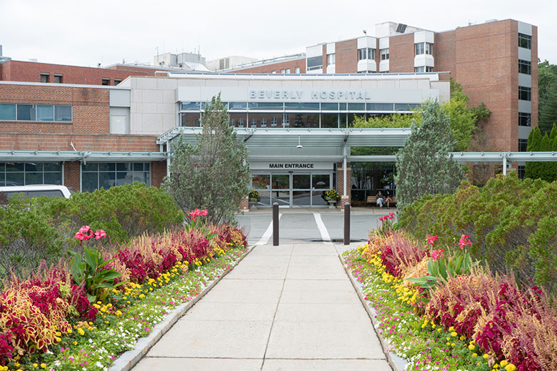 Beverly Hospital Entrance with Flowers